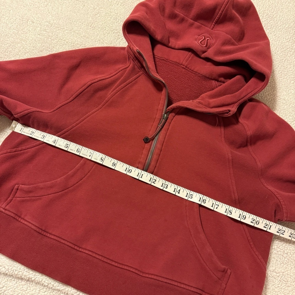 Lululemon Scuba Oversized 1/2 Zip Hoodie Sweatshirt Savannah Maroon Red Burgundy - Picture 8 of 15